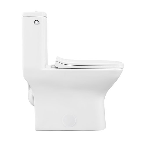 Swiss Madison Carre DualFlush Rectangular OnePiece Toilet (Seat